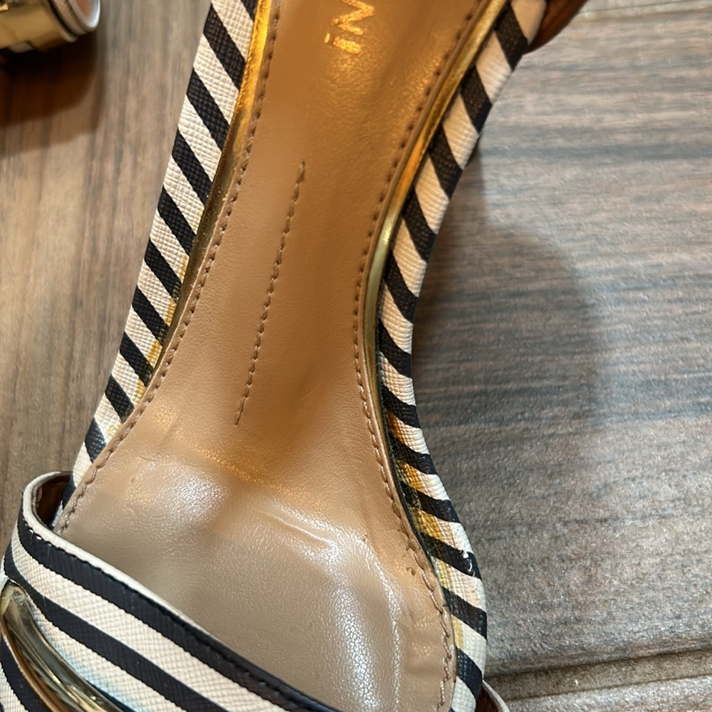 GIANNI BINI Stilleto 4 inches Stripe Black/White size 6M - Picture 9 of 14